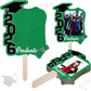 Graduate Photo Frame Fan Prop for Graduation Party (12pcs Green), Personalized 4x6 Inch Photo Holder, Senior Photo Party Decor