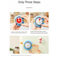 Blue Visual Mechanical Kitchen Timer with Magnetic Backing - Battery-Free Countdown Alarm for Cooking, Study & Time Management