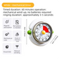 White Visual Mechanical Kitchen Timer with Magnetic Backing - Battery-Free Countdown Alarm for Cooking, Study & Time Management