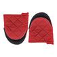 Red Heat Resistant Oven Mitts Set of 2 - Neoprene Cotton Insulated Kitchen Gloves, 500F Heat Protection, Non Slip Silicone Grip for Baking, Cooking, Microwave and Oven Use