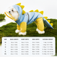 Blue Size XL Waterproof Dinosaur Dog Raincoat with Harness Hole Full Body Pet Rain Jacket for Small Dogs Tail Cover Lightweight Outdoor Walking