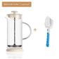 Manual Milk Frother Glass Mug 450ml Hand Press Coffee Foamer Stainless Steel Filter Barista Style Milk Foam Maker for Home Coffee Latte Cappuccino