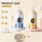 Yellow Automatic Stirring Coffee Mug 400ml USB Rechargeable Magnetic Mixing Tumbler with Smart Temperature Display Splash Resistant Lid Portable Coffee Cup for Home Office Travel Gym
