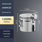 White 304 Stainless Steel Airtight Coffee Canister 1200ml Vacuum Seal Storage Jar with Date Tracker & Measuring Scoop for Coffee Beans Tea Storage