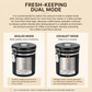 Silver 304 Stainless Steel Airtight Coffee Canister 1500ml Vacuum Seal Storage Jar with Date Tracker & Measuring Scoop for Coffee Beans Tea Storage