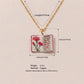 Vintage-style book necklace with January birthday flowers, a luxurious gold-plated bronze exquisite floral pendant gift