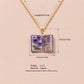 Vintage-style book necklace with February birthday flowers, a luxurious gold-plated bronze exquisite floral pendant gift