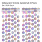 Iridescent Circle Garland 2 Pack 3m Each Holographic Hanging Party Decoration Circular Bunting Streamer Birthday Wedding Event Decor Lightweight Easy Setup