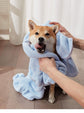 Pet Wearable Bathrobe Towel (Size S) - Quick-drying, absorbent full-body cover with hood and zipper, suitable for dog and cat grooming