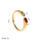 Adjustable Birthstone(October) Open Ring Set 18K Gold Plated Stainless Steel Minimalist Dainty Stackable Gemstone Rings Personalized Jewelry Gift Box Included Everyday Wear Gift