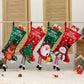 Christmas Reindeer Hanging Stocking - Festive Green Christmas Reindeer Design Hanging Sock with Dangling Legs Plush Holiday Fireplace Tree Decoration Gift Storage Bag for Home Seasonal Decor
