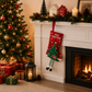 Christmas tree Hanging Stocking - Festive Red Christmas tree Design Hanging Sock with Dangling Legs Plush Holiday Fireplace Tree Decoration Gift Storage Bag for Home Seasonal Decor