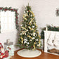 Knitted Christmas Tree Skirt 24 Inch White Round Tree Base Cover with Cable Knit Border Soft Holiday Tree Skirt Rustic Christmas Decor for Home Fireplace Party Festive Gift Display