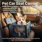 Blue Easy Install Dog Car Seat - Dark Blue Waterproof Foldable Dog & Cat Booster Seat with Breathable Mesh, Safety Strap & Reinforced Frame for Travel, Anti-Slip Portable Pet Car Bed