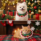 Christmas Pet Collar（White frayed edges） Knitted Festive Dog Cat Collar Red Green Adjustable Soft Lightweight Holiday Pet Accessories for Small Dogs and Cats  Party Wear
