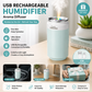 Green USB Rechargeable Humidifier Aroma Diffuser Mini Can Mist Maker Portable Car Home Desktop Air Moisturizer with LED Light