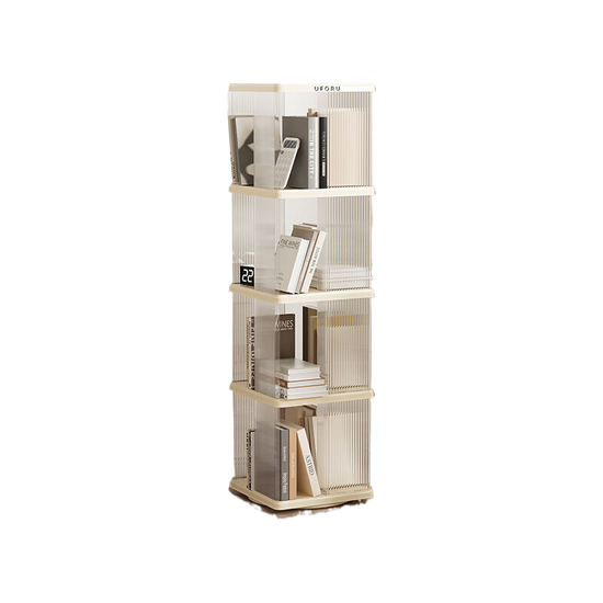 Rotating storage bookshelf square four layers