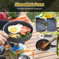 11PCS Orange Camping Cookware Set – Lightweight Aluminium Camping Pots, Frying Pan, Kettle & Stainless Steel Cutlery, Portable Non-Stick Outdoor Cooking Set for 2-3 Person Camping, Hiking, Backpacking & Picnic