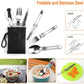 11PCS Orange Camping Cookware Set – Lightweight Aluminium Camping Pots, Frying Pan, Kettle & Stainless Steel Cutlery, Portable Non-Stick Outdoor Cooking Set for 2-3 Person Camping, Hiking, Backpacking & Picnic