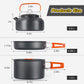 11PCS Orange Camping Cookware Set – Lightweight Aluminium Camping Pots, Frying Pan, Kettle & Stainless Steel Cutlery, Portable Non-Stick Outdoor Cooking Set for 2-3 Person Camping, Hiking, Backpacking & Picnic