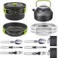 11PCS Green Camping Cookware Set – Lightweight Aluminium Camping Pots, Frying Pan, Kettle & Stainless Steel Cutlery, Portable Non-Stick Outdoor Cooking Set for 2-3 Person Camping, Hiking, Backpacking & Picnic