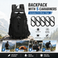 Black Hiking Backpack with 5 Carabiners Included – Lightweight Waterproof Outdoor Daypack for Men and Women, Breathable Cycling Hiking Trekking Camping Travel Backpack