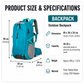 Yellow Outdoor Hiking Backpack - Lightweight Nylon Travel Daypack with Multi Pocket Storage, Water Resistant Design, Breathable Back Support for Trekking Camping Cycling Adventures