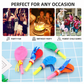 40 Piece Party Whistle and Blowout Set - 20 Whistle Balloons and 20 Party Blowers, Colourful Noise Makers for Birthdays, Celebrations and Party Bags