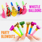 40 Piece Party Whistle and Blowout Set - 20 Whistle Balloons and 20 Party Blowers, Colourful Noise Makers for Birthdays, Celebrations and Party Bags