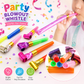 40 Piece Party Whistle and Blowout Set - 20 Whistle Balloons and 20 Party Blowers, Colourful Noise Makers for Birthdays, Celebrations and Party Bags