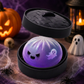 (Purple Ghost Buns) Halloween Slow-Rebound Soft Mini Bread Toy, 8.5cm, Stress-Relieving Squeeze Toy, Soft Food-Shaped Sensory Decompression Toy, with Storage Basket, Suitable for Teenagers and Adults, Party Gift