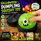 (Green Monster Buns) Halloween Slow-Rebound Soft Mini Bread Toy, 8.5cm, Stress-Relieving Squeeze Toy, Soft Food-Shaped Sensory Decompression Toy, with Storage Basket, Suitable for Teenagers and Adults, Party Gift