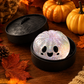 (White steamed buns) Halloween Slow-Rebound Soft Mini Bread Toy, 8.5cm, Stress-Relieving Squeeze Toy, Soft Food-Shaped Sensory Decompression Toy, with Storage Basket, Suitable for Teenagers and Adults, Party Gift