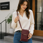 Red Touch Screen Phone Wallet Crossbody Bag for Women Vertical PU Leather Purse with Card Holder Zipper Pocket Adjustable Strap for Travel Shopping Everyday Use