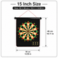 15 Inch Magnetic Dart Board Set - 46 x 38 cm, 3 mm Thick Target with 4 Darts, Compact Indoor Family Game for Home, Parties and Travel