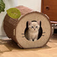 Tree Hollow Felt Cat Cave Cat Bed - Cozy Enclosed Sleeping and Resting Space for Indoor Cats