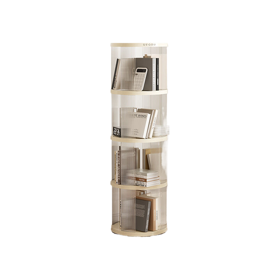 Rotating storage circular bookshelf with four layers