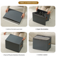 Gray Foldable Shoe Storage Box with Dustproof Clear Top Window, 12 Grid Dividers & Handle - Moisture Resistant Oxford Shoe Organizer, Free Installation and Compact for Closet Bedroom Home Storage