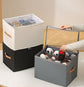 Beige and Coffee Foldable Shoe Storage Box with Dustproof Clear Top Window, 16 Grid Dividers, Sock Pockets & Handle - Moisture Resistant Oxford Shoe Organizer, Free Installation and Compact for Closet Bedroom Home Storage