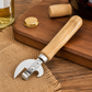 3 in 1 Stainless Steel Bottle Opener with Wood Handle (3 Pack) - Wine Corkscrew, Beer Cap and Can Opener, Compact Bar Tool for Kitchen Picnics and Hospitality