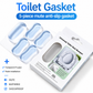 5 Piece Toilet Seat Self Adhesive Bumpers Set - Discreet Clear PU Mute Antislip Gasket, Washable & Reusable, Noise Reduction and Impact Absorption