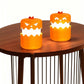 360°Beam Hanging Pumpkin Lantern with Double-Sided Spooky Expressions and Telescopic Pull-to-Open Design, Portable Rechargeable Halloween Light, Dimmable Warm LED Party Decor