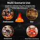 Style-2 LED Halloween Pumpkin Lantern and Simulated Silk Flame Blowing Light with Adjustable Stand and Hanging Chain, Rechargeable Atmosphere Lamp for Party Bar Camping and Home Use