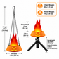Style-2 LED Halloween Pumpkin Lantern and Simulated Silk Flame Blowing Light with Adjustable Stand and Hanging Chain, Rechargeable Atmosphere Lamp for Party Bar Camping and Home Use