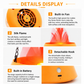 Style-3 LED Halloween Pumpkin Lantern and Simulated Silk Flame Blowing Light with Adjustable Stand and Hanging Chain, Rechargeable Atmosphere Lamp for Party Bar Camping and Home Use