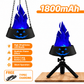Style-4 LED Halloween Pumpkin Lantern and Simulated Silk Flame Blowing Light with Adjustable Stand and Hanging Chain, Rechargeable Atmosphere Lamp for Party Bar Camping and Home Use