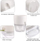3 Pack White Indoor Self Watering Planter Pot - 6 Inch Double Layer Rempvable Plastic Flower Pot with Extra Large Water Storage and Cotton Rope for All House Plants, Flowers, Herbs