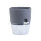 Grey Indoor Self Watering Planter Pot - 6 Inch Double Layer Rempvable Plastic Flower Pot with Extra Large Water Storage and Cotton Rope for All House Plants, Flowers, Herbs