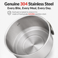 4-Piece Food Grade Stainless Steel Camping Cookware Set with 1.1L Kettle, Medium / Large Stew Pot and Large Frying Pan - Hangable and Foldable, Compact Nesting Storage, Anti Scald Wrapped Handle