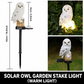 White Resin Owl Solar Powered Garden Stake Light - Outdoor Decorative LED Landscape Pathway Night Light